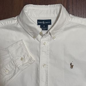 Ralph Lauren White Button Up Boys Long Sleeve Shirt  size 16